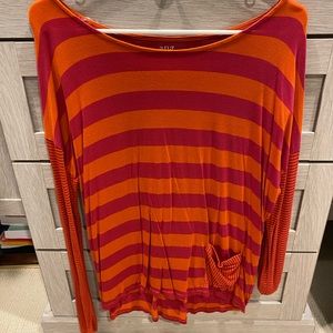 Orange and pink oversized shirt